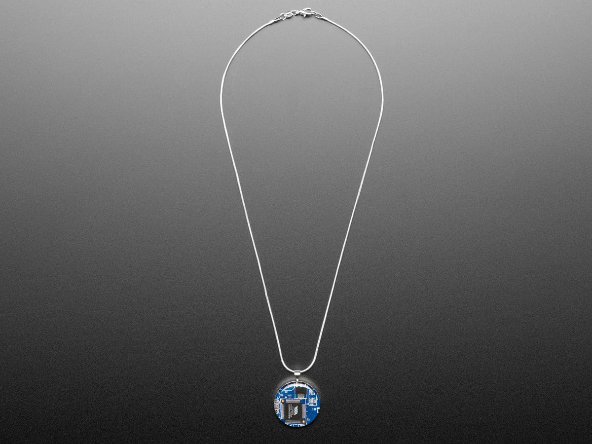Blue Circuit Board Pendant Necklace with Silver Chain [Discontinued] - Image 6