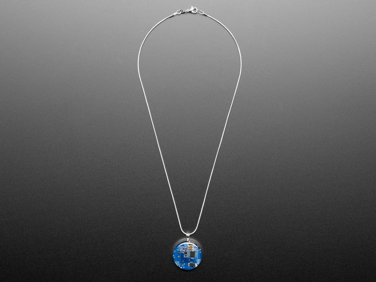 Blue Circuit Board Pendant Necklace with Silver Chain [Discontinued] - Image 7