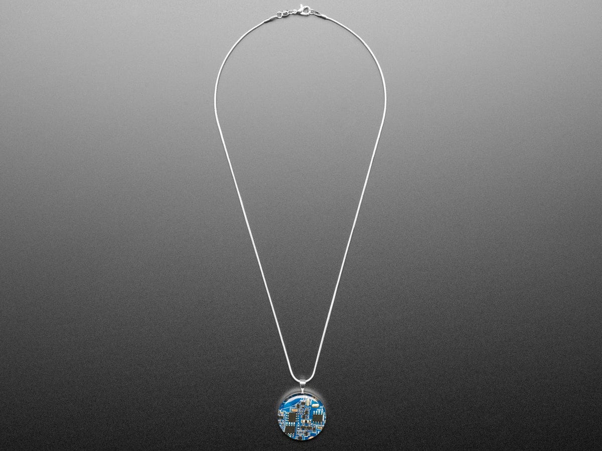 Blue Circuit Board Pendant Necklace with Silver Chain [Discontinued] - Image 8