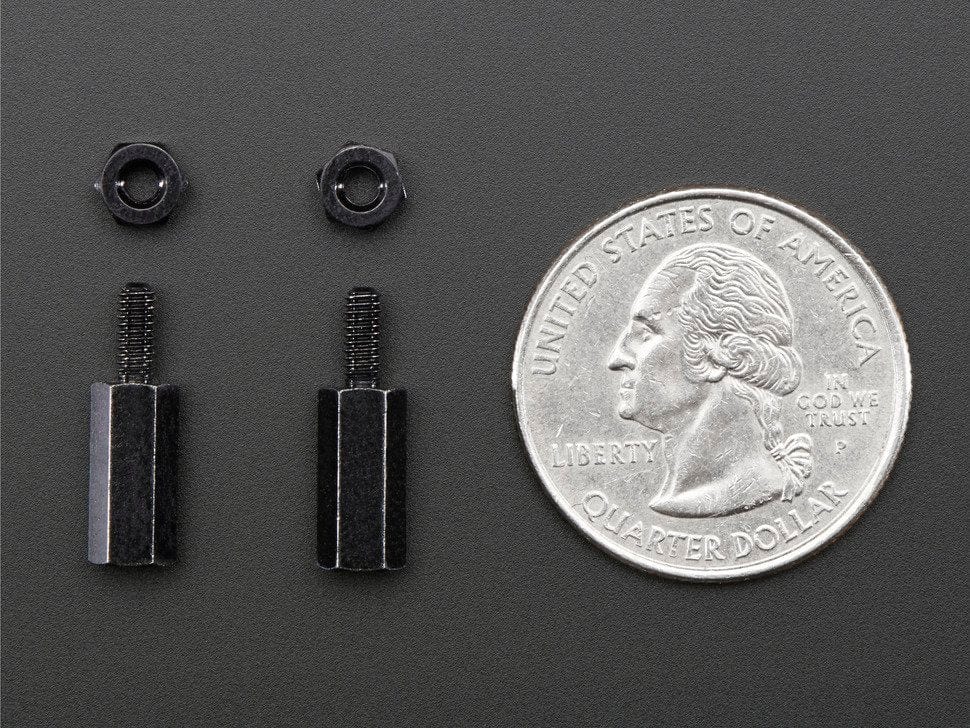 Brass M2.5 Standoffs for Pi HATs - Black Plated - Pack of 2 - Image 4