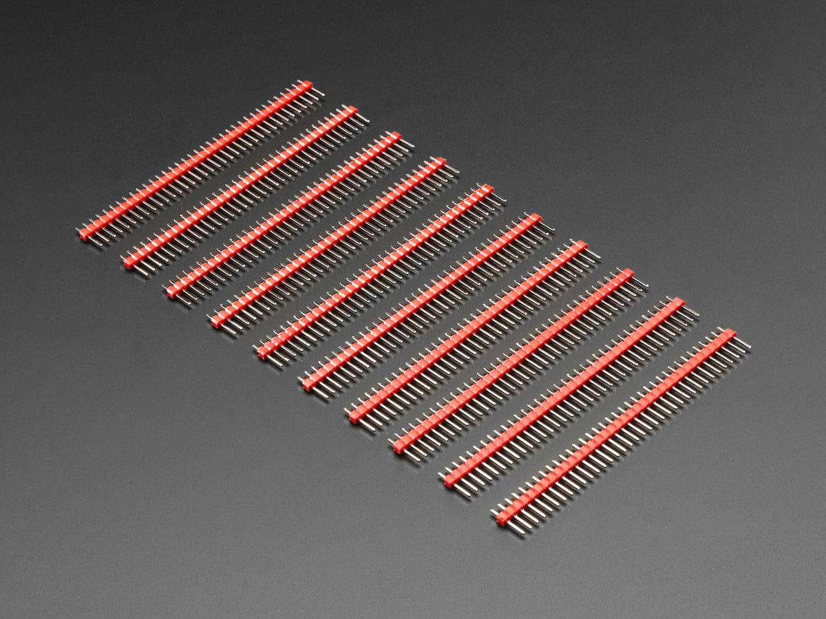 Break-away 0.1" 36-pin strip male header - Red - 10 pack - Image 2