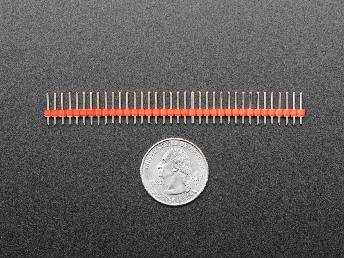 Break-away 0.1" 36-pin strip male header - Red - 10 pack - Image 3