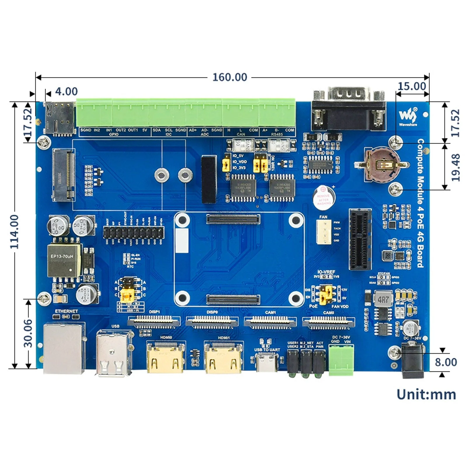 Compute Module 4 Industrial IoT Base Board - Image 5