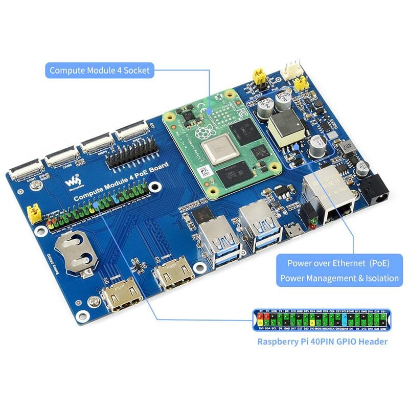 Compute Module 4 IO Board with PoE - Image 4