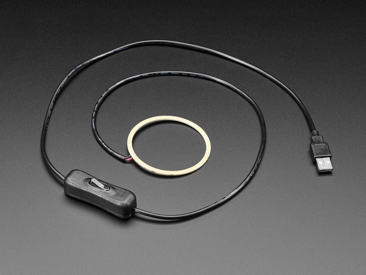 Cool White LED Ring Light with USB Cable and On/Off Switch (70mm Diameter 5V)