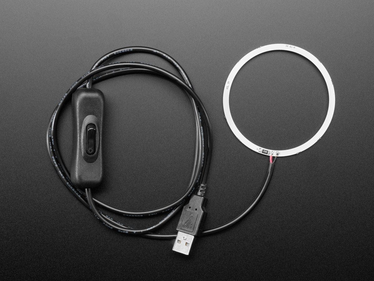 Cool White LED Ring Light with USB Cable and On/Off Switch (70mm Diameter 5V) - Image 3