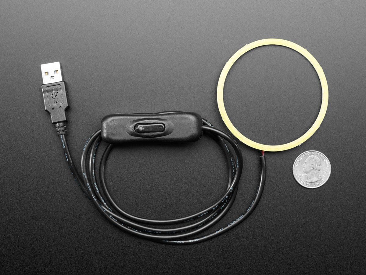 Cool White LED Ring Light with USB Cable and On/Off Switch (70mm Diameter 5V) - Image 4