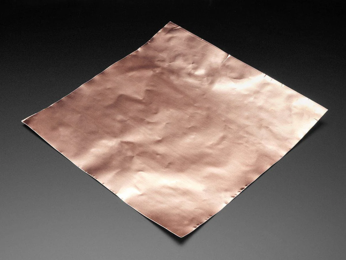 Copper Foil Sheet with Conductive Adhesive - 12" x12" Sheet