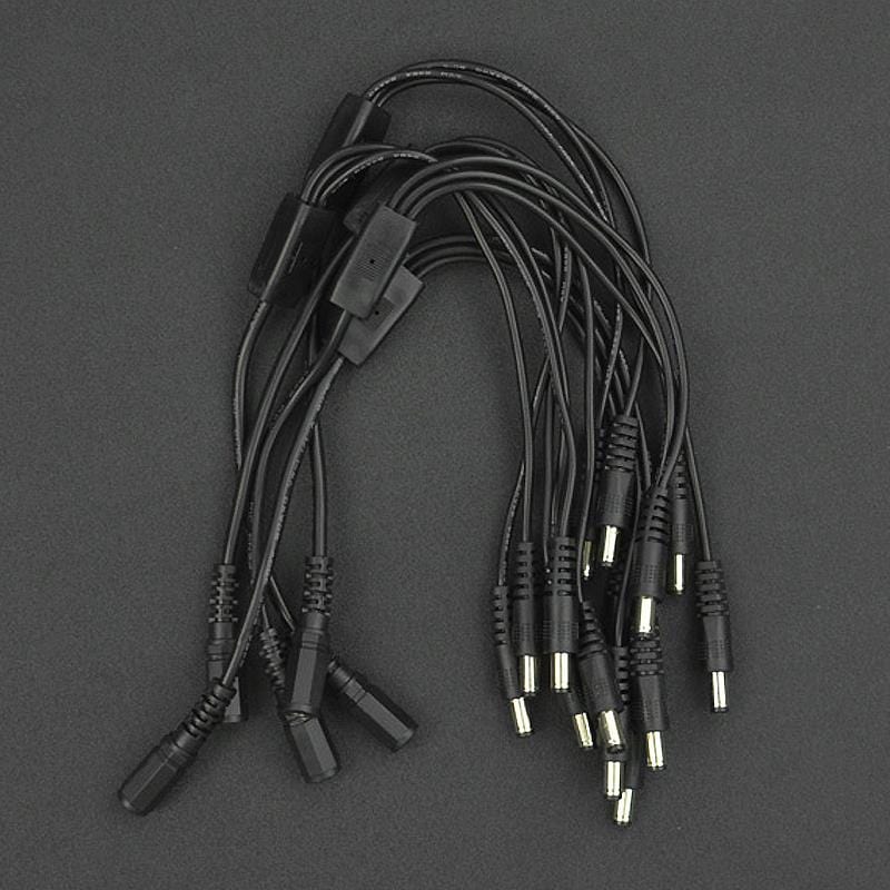 DC Barrel Jack Splitter Cables (1 Female to 3 Male, 5-pack) - Image 5