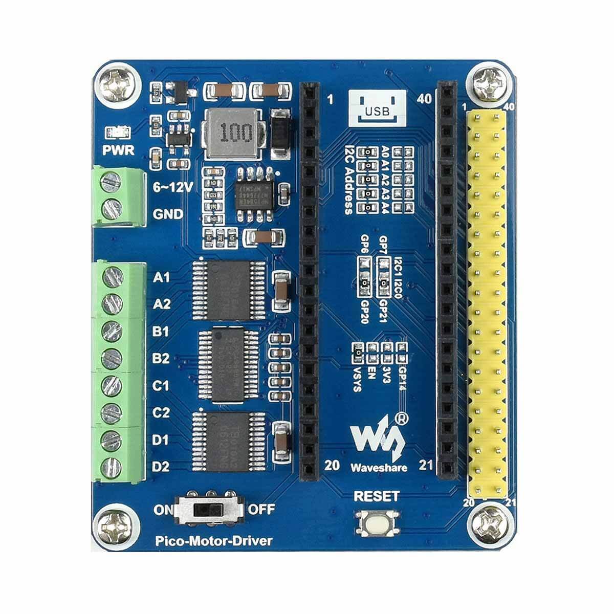 DC Motor Driver Module for Raspberry Pi Pico - Image 3