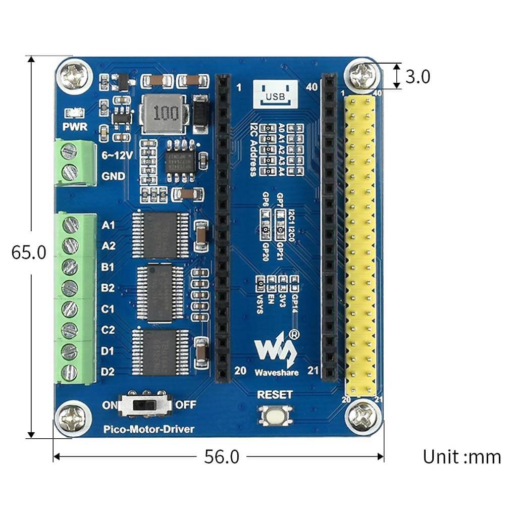 DC Motor Driver Module for Raspberry Pi Pico - Image 5