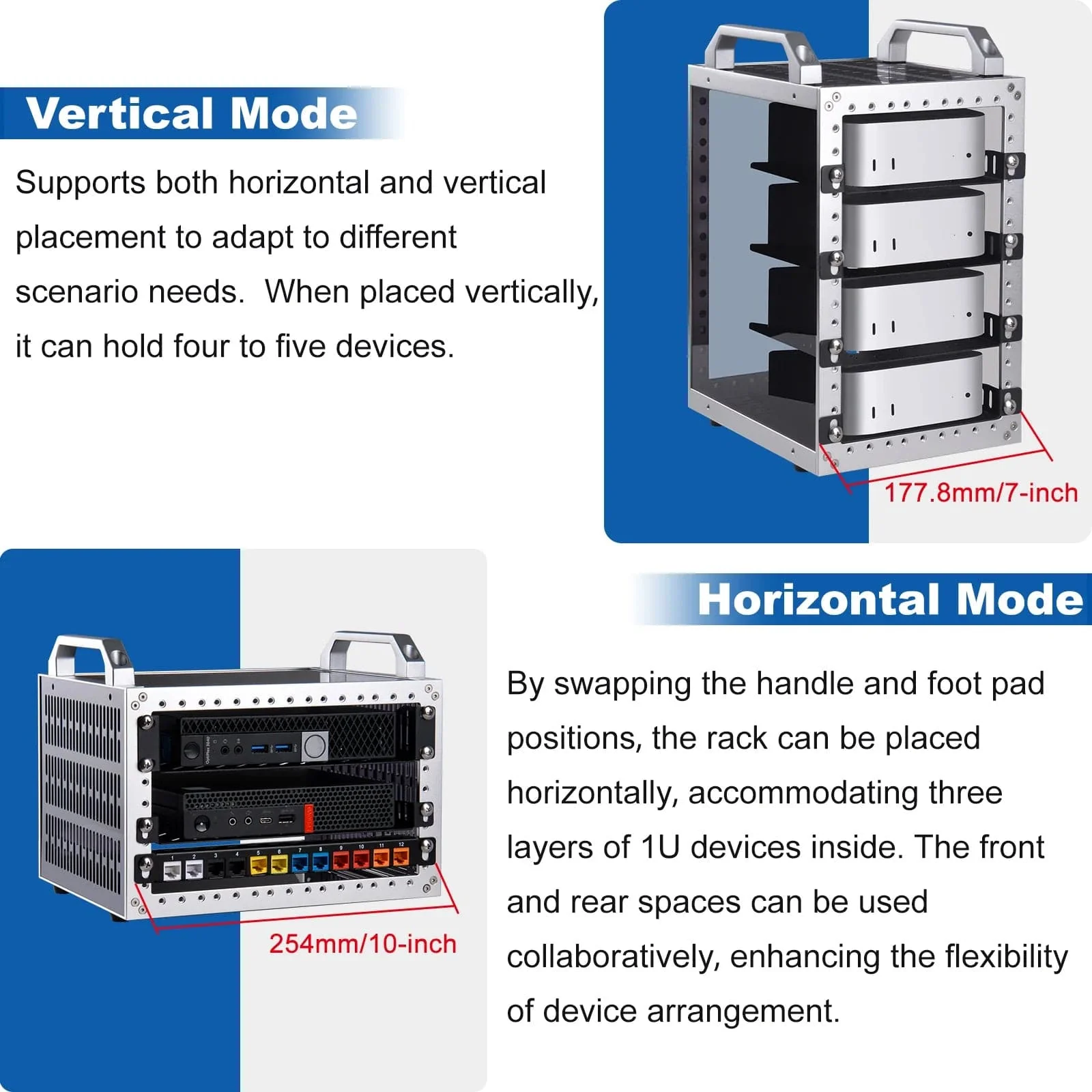 DeskPi RackMate TT - 7-10" 0.5-1U Micro Server Rack - Image 5