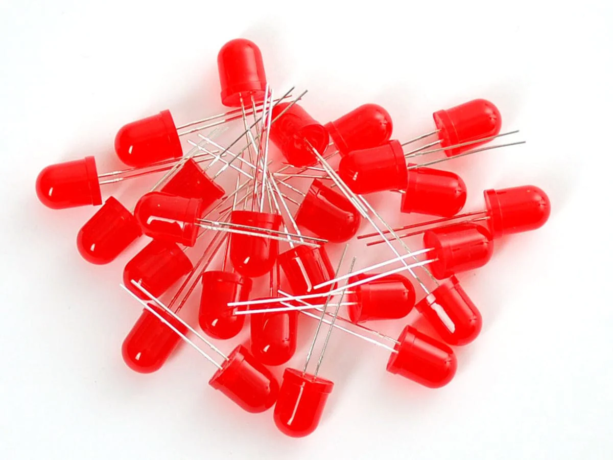 Diffused Red 10mm LED (25 pack) [Discontinued 11/22] - Image 2