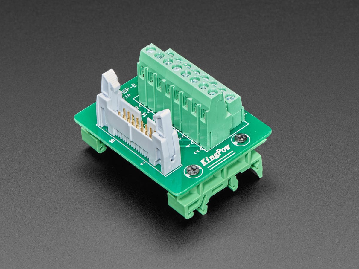 DIN Rail 2x8 IDC to Terminal Block Adapter Breakout - Image 2