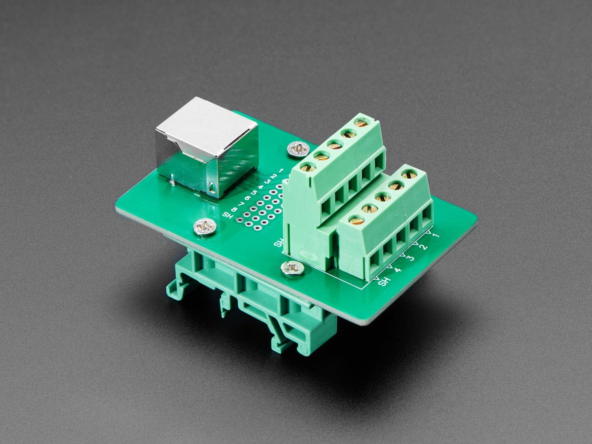 DIN Rail RJ-45 To Terminal Block Adapter (Right Angle Jack) - Image 2