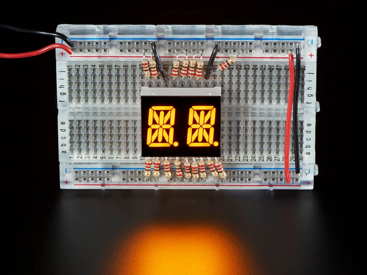 Dual Alphanumeric Display -Yellow 0.54" Digit Height - Pack of 2 - Image 2