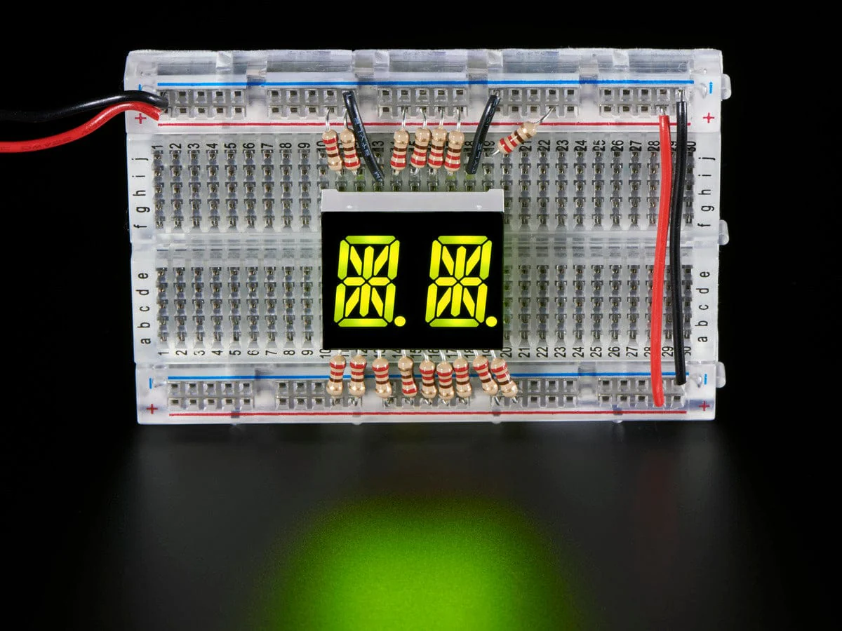 Dual Alphanumeric Display - Yellow-Green 0.54" - Pack of 2 [Discontinued] - Image 2