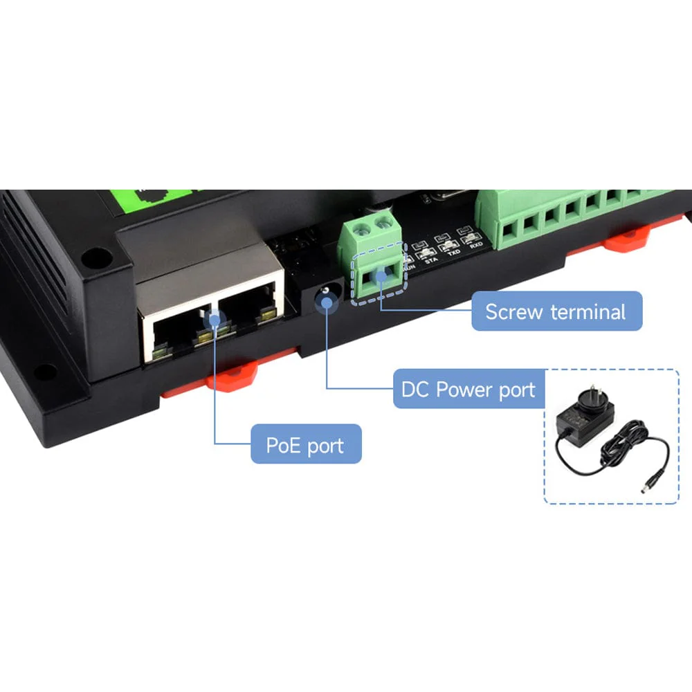 Dual Ethernet PoE 8-Channel Modbus Relay Module - Image 5