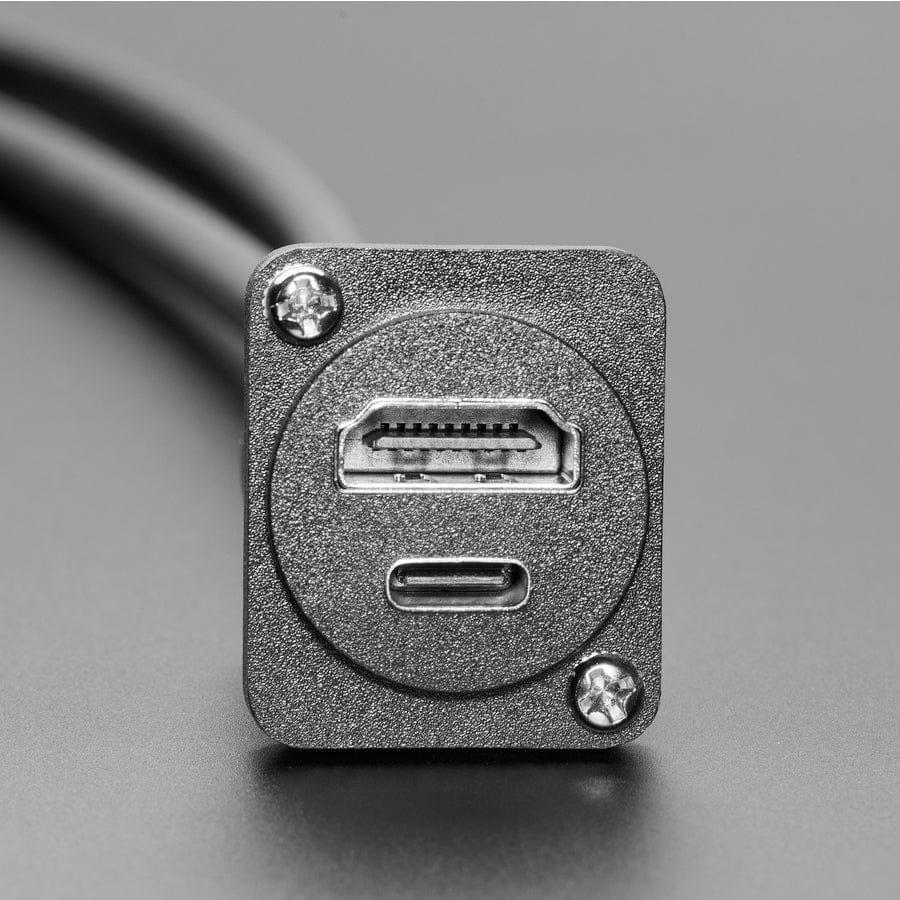 Dual Panel Mount Extension Cable with HDMI / DVI and USB-C - 1m - Image 2