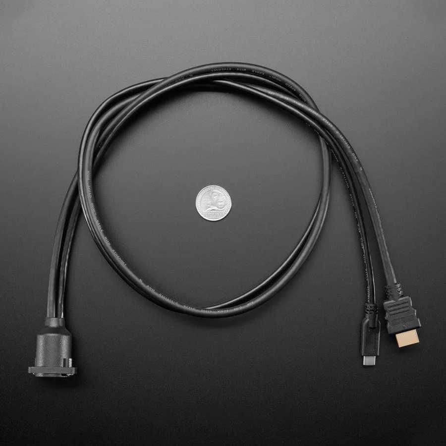 Dual Panel Mount Extension Cable with HDMI / DVI and USB-C - 1m - Image 5