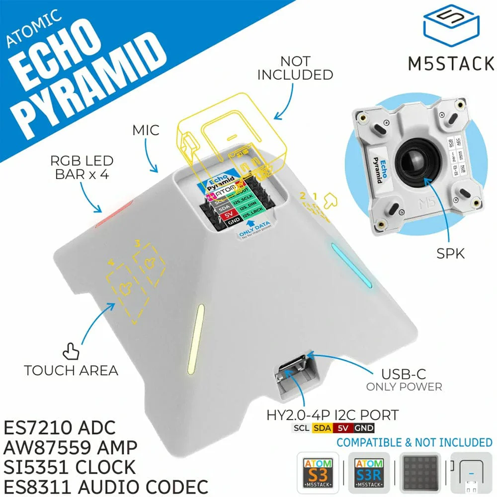 M5Stack Echo Pyramid Smart Speaker Base - Image 2