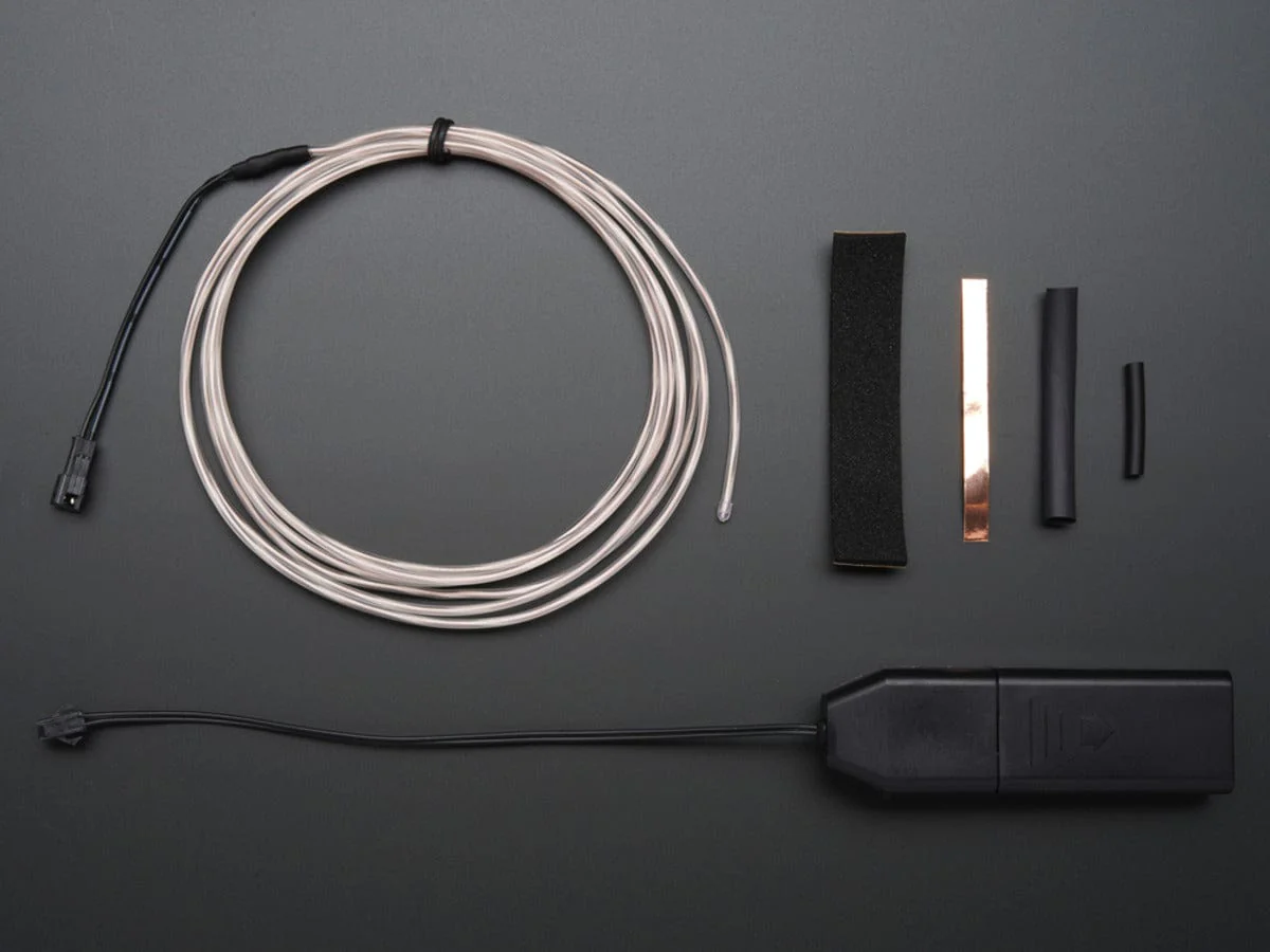 EL wire starter pack - White 2.5 meter (8.2 ft) [Discontinued] - Image 2