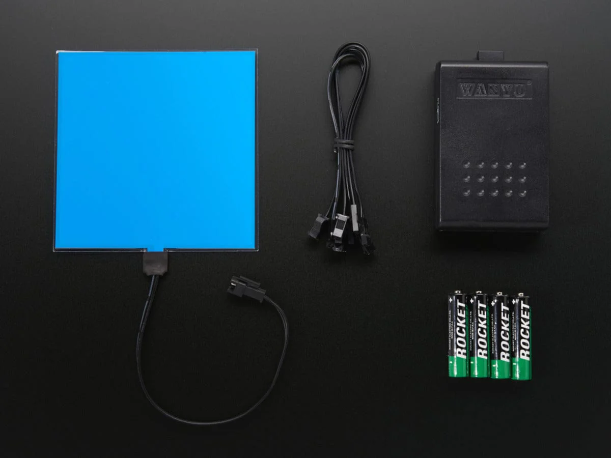 Electroluminescent (EL) Panel Starter Pack - 10cm x 10cm Blue [Discontinued] - Image 3