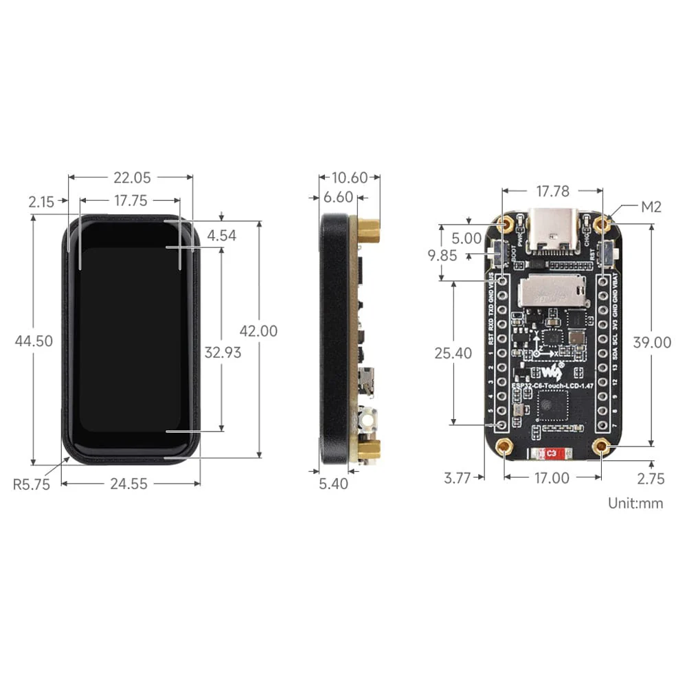 ESP32-C6 1.47" Touch Display Dev Board with IMU and SD Slot - Image 9