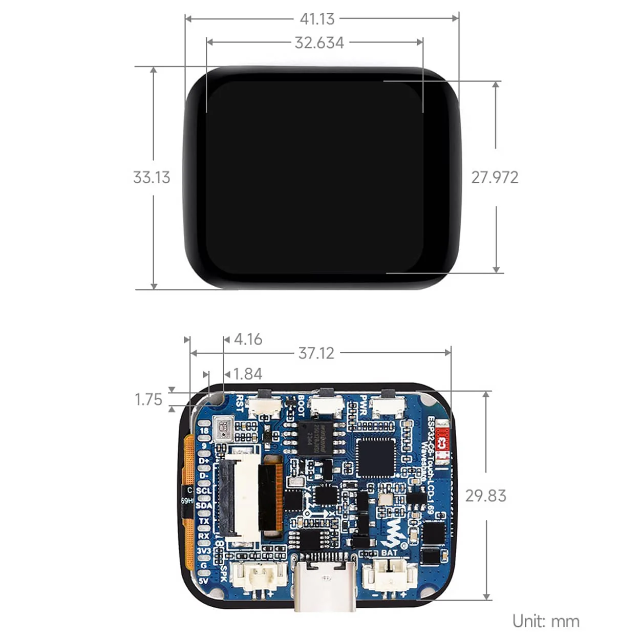 ESP32-C6 1.69" Touch Display Dev Board (240×280) - Image 9