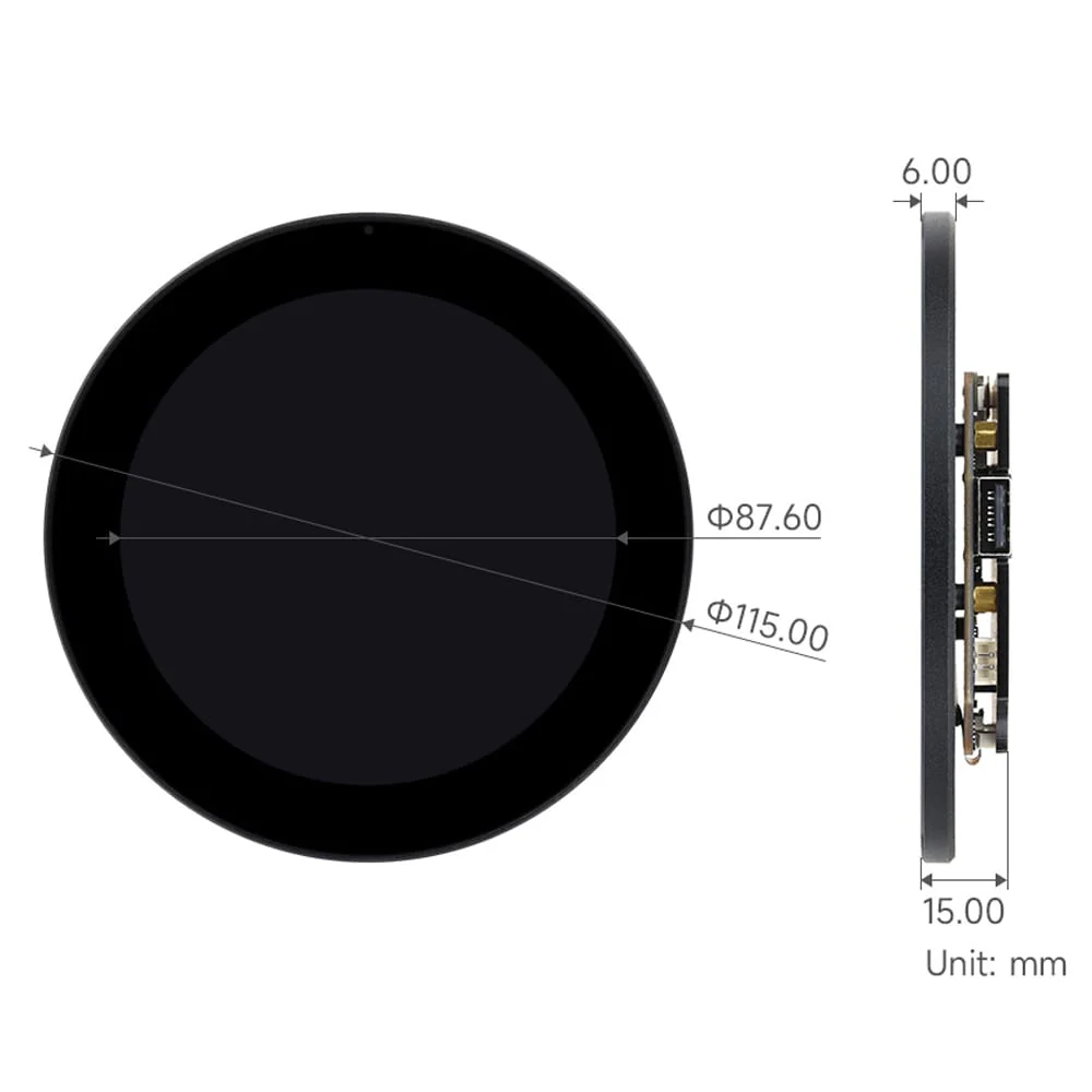 ESP32-P4 3.4" Round Touch Display Dev Board (800x800) - Image 12