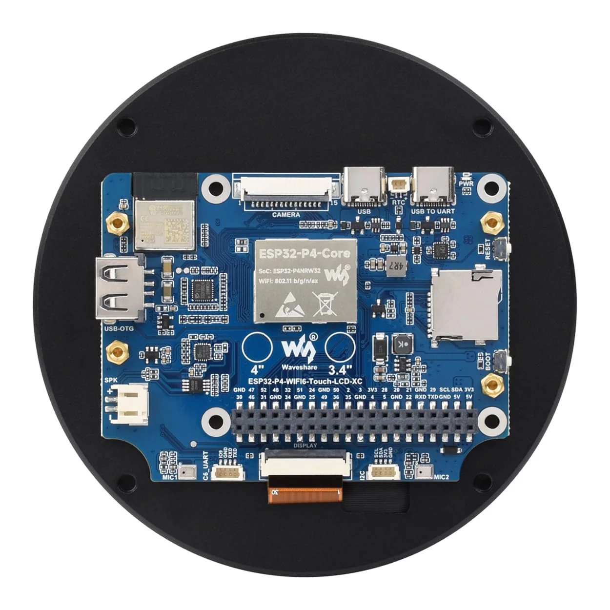 ESP32-P4 3.4" Round Touch Display Dev Board (800x800) - Image 3