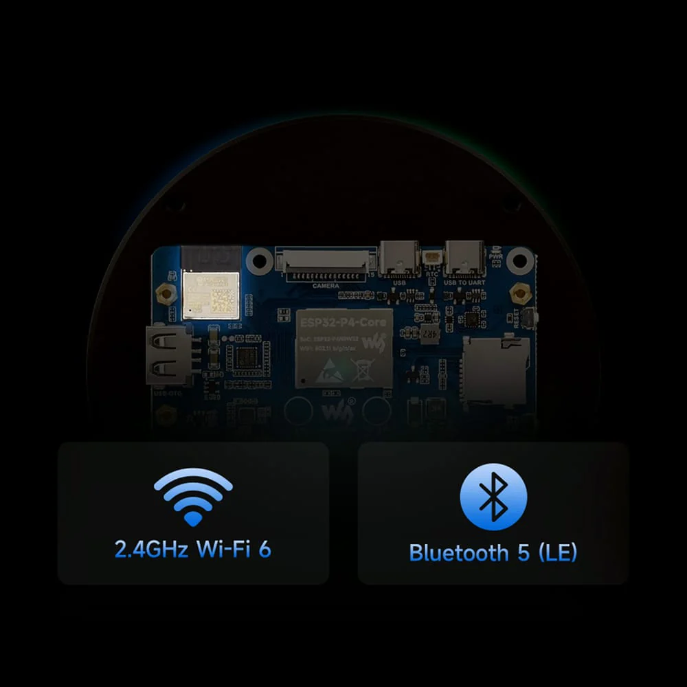 ESP32-P4 3.4" Round Touch Display Dev Board (800x800) - Image 9