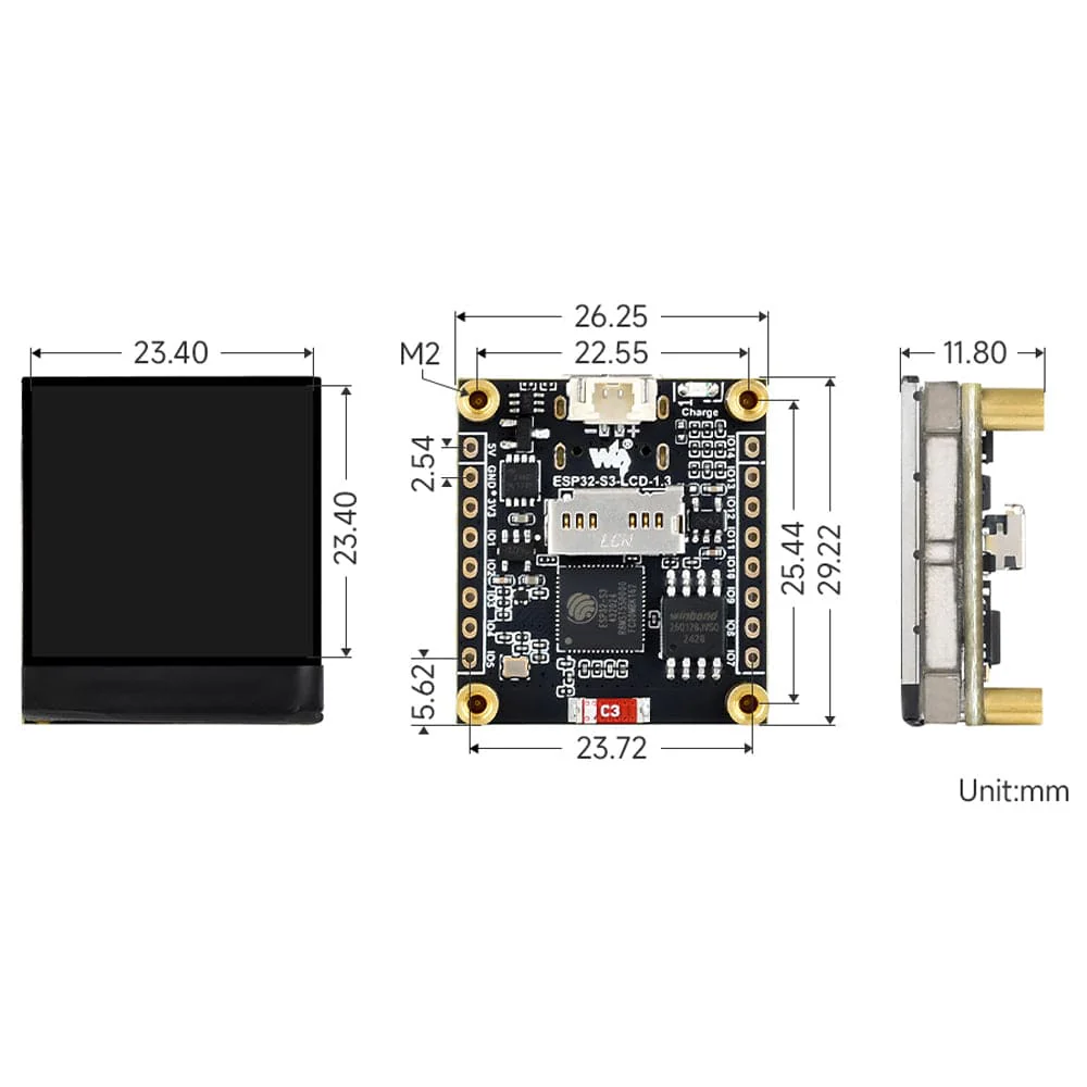 ESP32-S3 1.3" IPS LCD Display Dev Board with IMU (240×240) - Image 7
