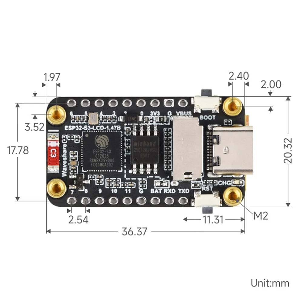 ESP32-S3 1.47" IPS LCD Display Dev Board (172x320) - Image 8