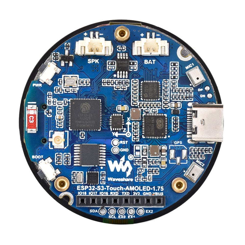 ESP32-S3 1.75" AMOLED Round Touch Display Dev Board (466x466) - Image 3