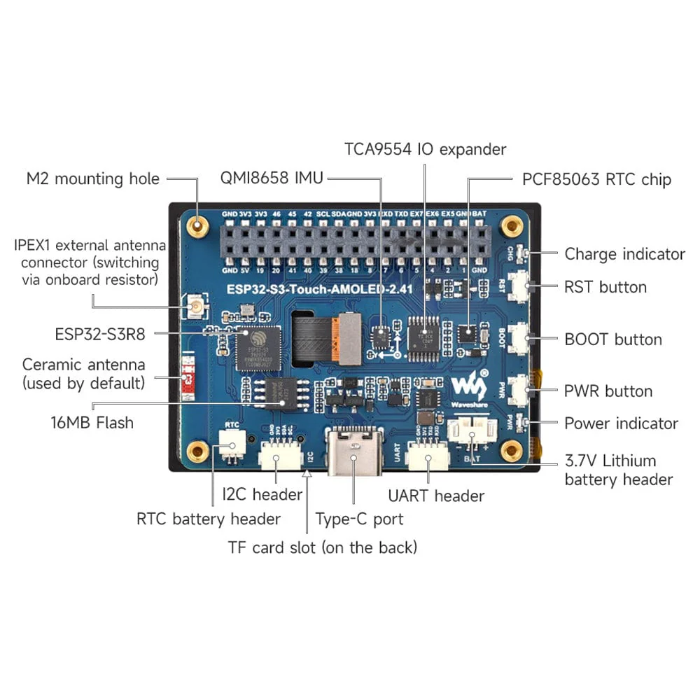 ESP32-S3 2.41" AMOLED Touch Display Dev Board with Case (600x450) - Image 5
