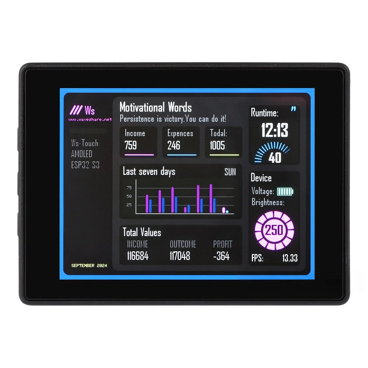 ESP32-S3 2.41" AMOLED Touch Display Dev Board with Case (600x450) - Image 9