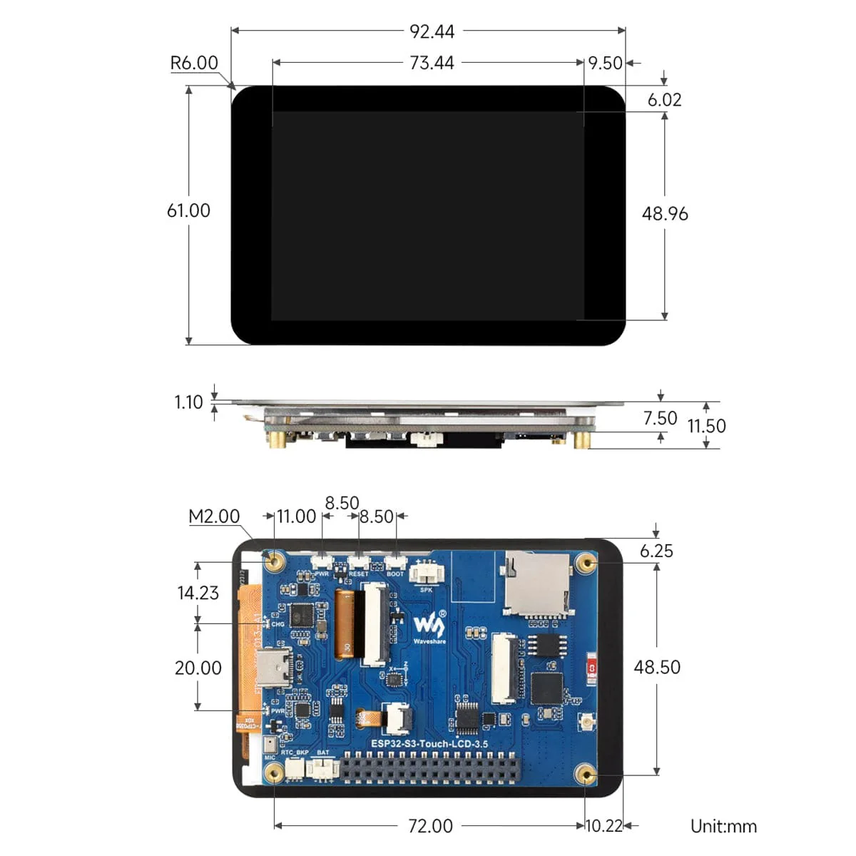ESP32-S3 3.5" Capacitive Touch Display Dev Board (320x480) - Image 12