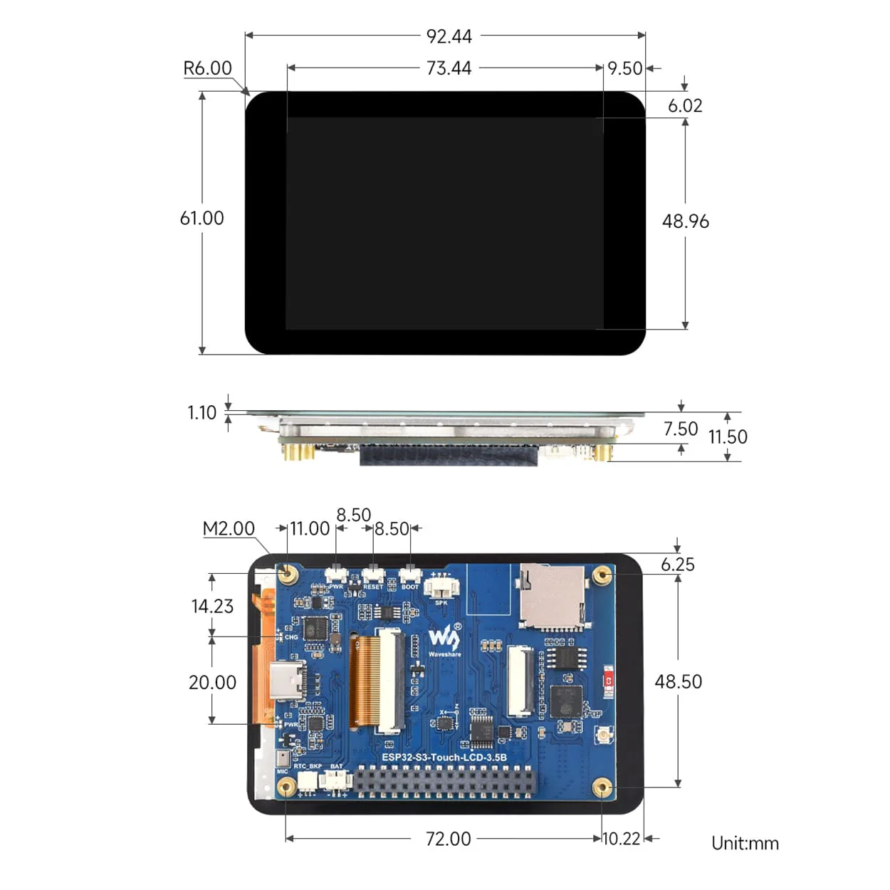 ESP32-S3 3.5" IPS Capacitive Touch Display Dev Board (B) - 320×480 - Image 10