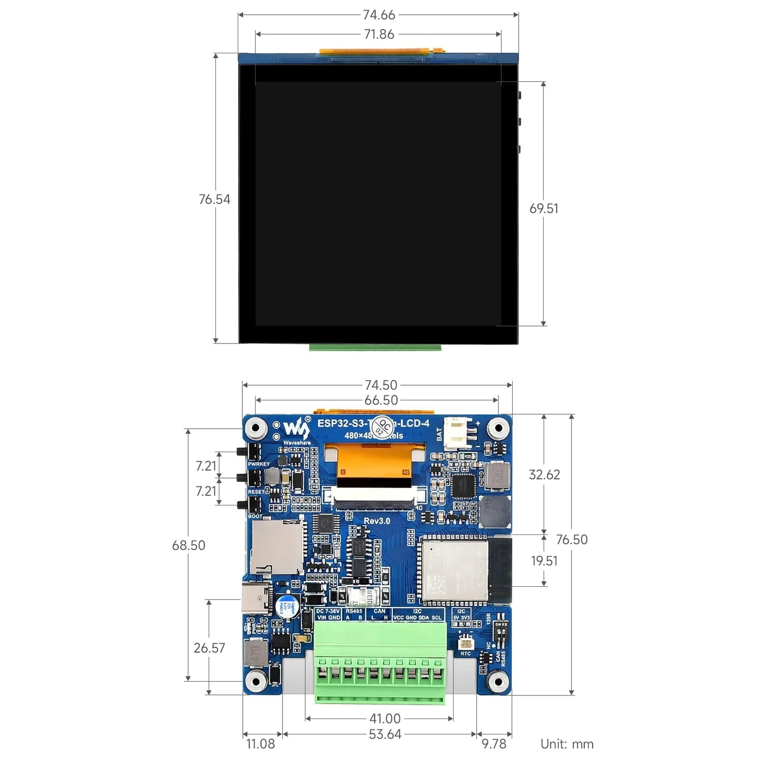 ESP32-S3 Dev Board with 4" IPS Display (480x480) - Image 8