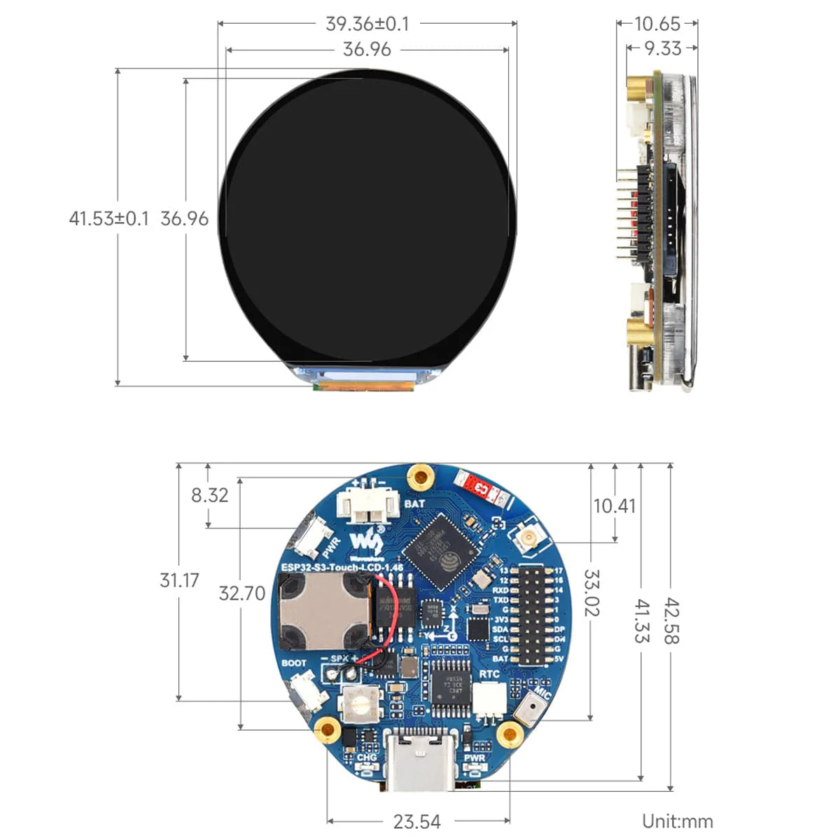 ESP32-S3 Development Board with 1.46" Round Touch Display (412 x 412) - Image 8
