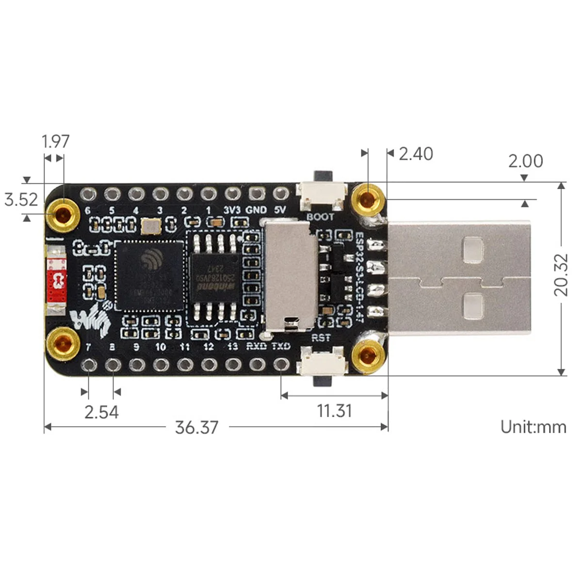 ESP32-S3 Development Board with 1.47" LCD Display (172x320) - Image 5