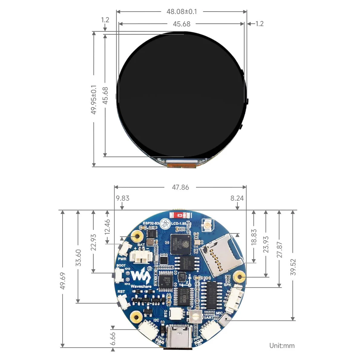 ESP32-S3 Development Board with 1.85" Round Display (360 x 360) - Image 7