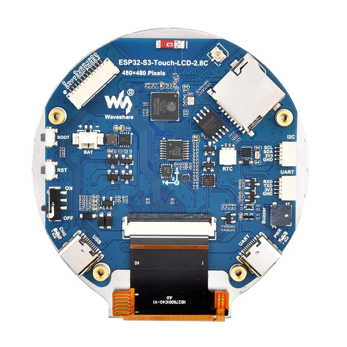 ESP32-S3 Development Board with 2.8" IPS LCD Round Display (480 x 480) - Image 4