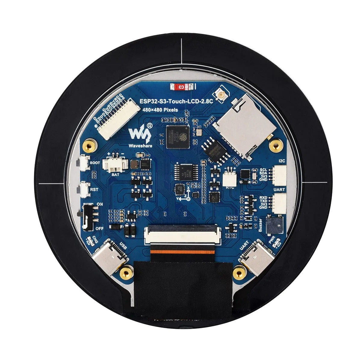 ESP32-S3 Development Board with 2.8" IPS LCD Round Display (480 x 480) - Image 5