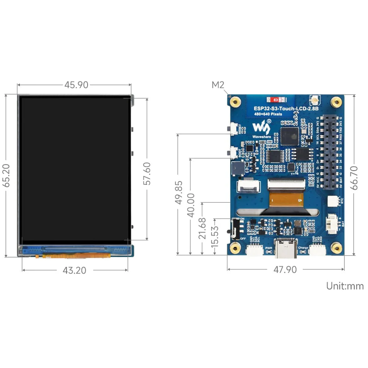 ESP32-S3 Development Board with 2.8" IPS LCD Display (480 x 640) - Image 8