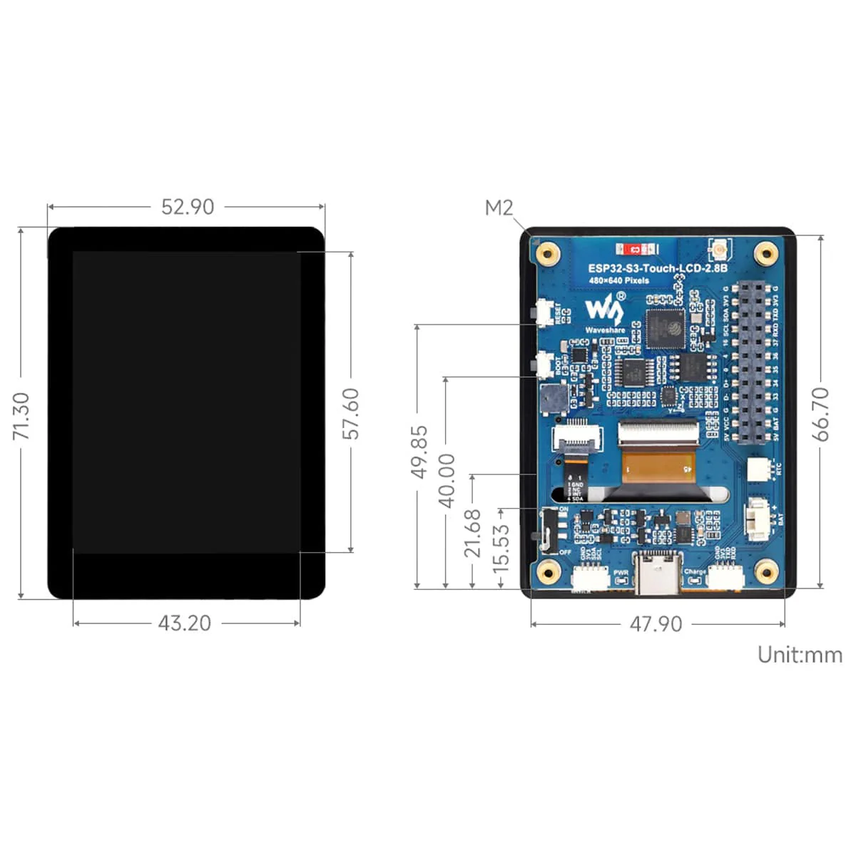 ESP32-S3 Development Board with 2.8" IPS LCD Display (480 x 640) - Image 9