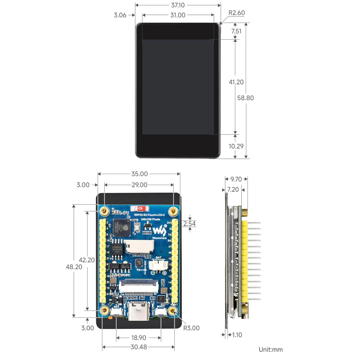 ESP32-S3 Development Board with 2" IPS Capacitive Touch Display (240 x 320) - Image 7