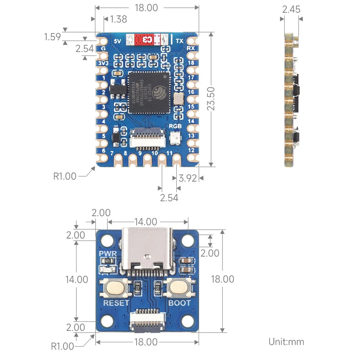 ESP32-S3 Mini Development Board with Adapter Board - Image 5