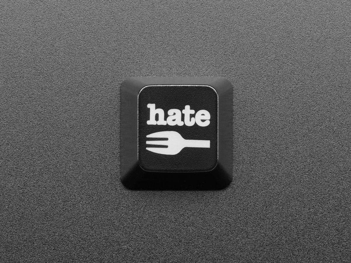 Etched Glow-Through Keycap with Hate Fork Graphics (MX Compatible Switches) [Discontinued] - Image 2